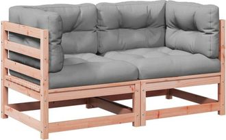 vidaXL Set De Sof&aacute;s Jard&iacute;n 2 Pzas Con Cojines Madera Abeto Douglas Vidaxl