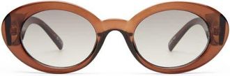 Le Specs Nouveau Vie 50mm Oval Sunglasses in Chocolate Brown at Nordstrom