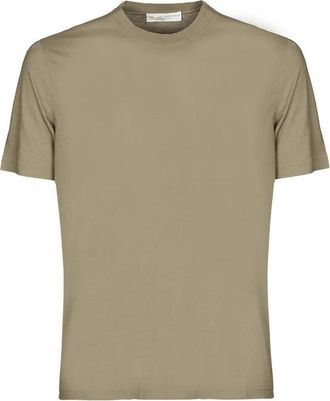FILIPPO DE LAURENTIIS Crepe T-shirt - Heren - T-shirts - Groen - M - Katoen - Tops