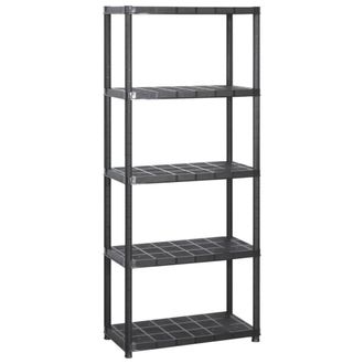 Berkfield Home Storage Shelf 5-Tier Black 142x38x170 cm Plastic | Size: 142 x 38 x 170 cm