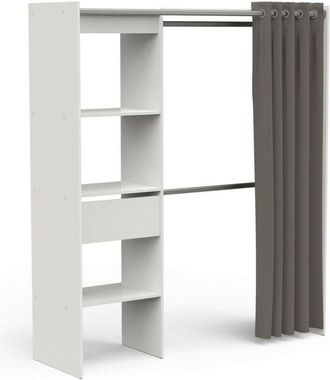 Dmora Gran Armario Doubs, Muebles de dormitorio, Vestidor, Armario de ropa, 167x50 h192 cm, Blanco mate - Dmora