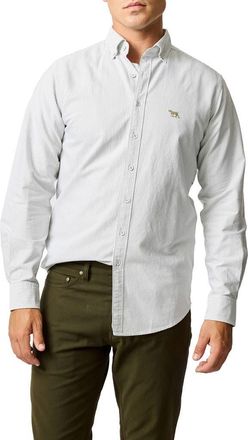 Rodd & Gunn Oxford Lakeside Stripe Sports Fit Shirt in Khaki at Nordstrom, Size Xxx-Large