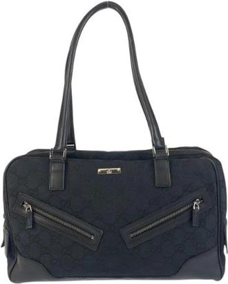 Gucci Pre-owned Shoulder Bags, female, Black, Size: ONE SIZE Pre-owned Canvas gucci-bags