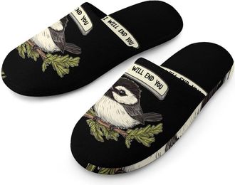 Generic Chickadee Will End You Mens House Slippers Slip Indoor Slipper On Shoes Warm Outdoor