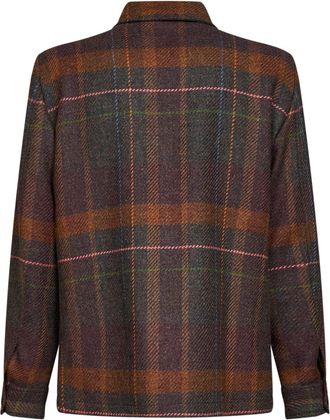 Etro Mens Overshirt Madras Multicolour Check Wool Shirt