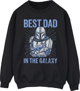 Star Wars Mandalorian Best Dad Galaxy Sweatshirt Heren (Zwart)