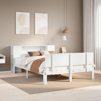 Berkfield Home Bookcase Bed without Mattress White 135x190 cm Double Solid Wood Pine