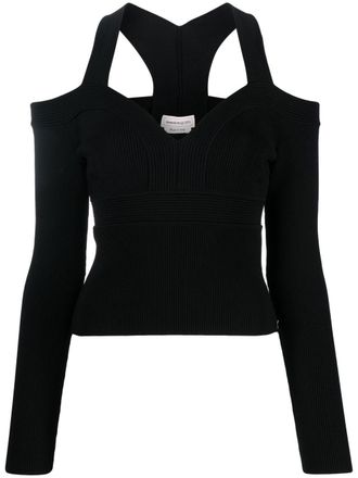Alexander McQueen Top con spalle scoperte - Nero