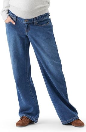 Ripe Billie Elastic Wide Leg Maternity Jeans in Dark Wash at Nordstrom, Size X-Small 31 Au