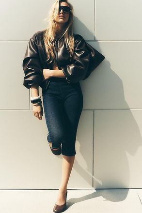Blank NYC Grand Slam Faux Leather Bomber Jacket