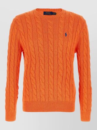 Polo Ralph Lauren cotton crewneck sweater cable knit ribbed cuffs