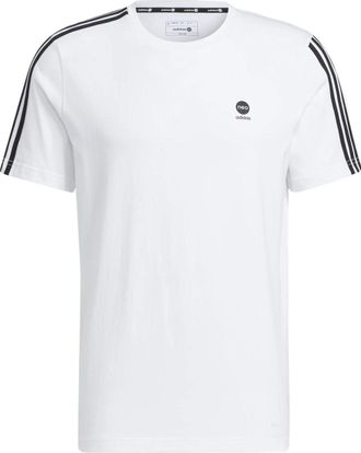 adidas neo Logo Printing Round Neck Sports Short Sleeve White T-Shirt HN8778