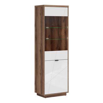 Petits Meubles Vitrina 2 puertas estratificado Blanco marr&oacute;n