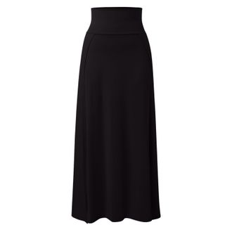 Generic Maxi Skirts for Women UK Elasticated Waist Skirts Ladies A Line Long Length Womens Pencil Skirt for Office Work Holiday High Waist Hidden Elasticized 