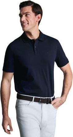 CHARLES TYRWHITT Short Sleeve Cotton Stretch Pique Polo in Navy at Nordstrom, Size Xx-Large