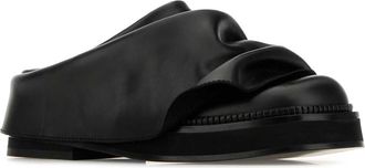The Attico Womens Mini Robin Mule Black Calf Leather