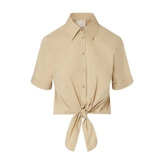 Liu Jo Shirts, female, Brown, Size: XS Camicia con nodo