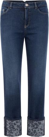Marc Cain Fendou Cropped Jeans - Dames - Cropped Jeans - Blauw - XL - Katoen - Jeans