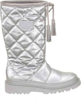 Guess Enkellaarsjes - Dames - Winterlaarzen - Grijs - 35 EU - Leer - Schoenen