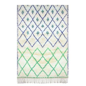 AFK Living Alfombra bereber con dise&ntilde;o gr&aacute;fico de pura lana 140 x 200 cm