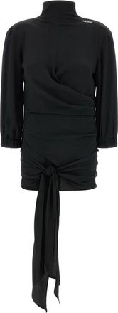 The Attico Silk Blend Crepe Top - Dames - Korte kleedjes - Zwart - XS - Kleedjes