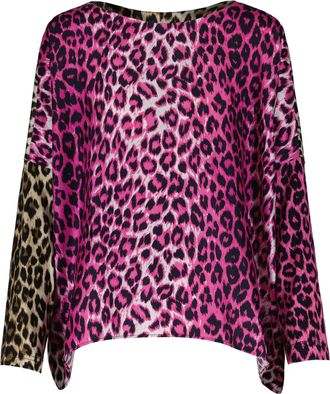 LA PRESTIC OUISTON Blouse Janine Soie Mix Panth&egrave;re Rose, Exclusivit&eacute; Lulli