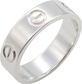 Cartier White Gold Silver Band Ring (Pre-Owned)