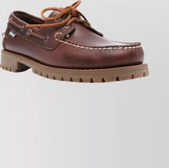 Sebago round toe brogues with eyelet and stitching