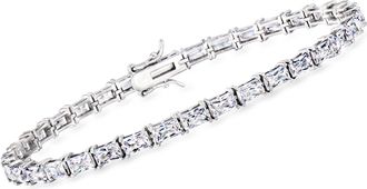 Ross-Simons Baguette CZ Tennis Bracelet in Sterling Silver