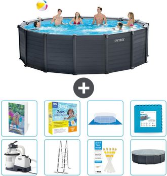 Intex Piscina Graphite Panel Redonda - 478x124 Cm - 9-piezas S566