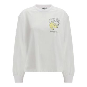 Ganni Camiseta de manga larga - Tops - Mujer - Blanco - M