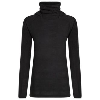 Icebreaker Merino 400 Realfleece Grid Blackridge Merinohoodie f&uuml;r Damen | schwarz