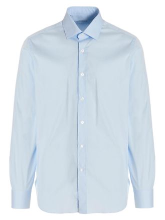 Barba Light Blue Regular Solid Shirt