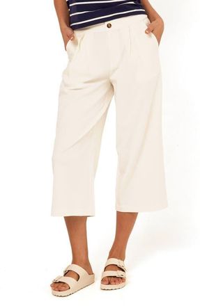 Threads 4 Thought Mikki Pleated Stretch Twill Crop Pants in White at Nordstrom, Size X-Small