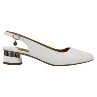 J. Rene&eacute; Womens Lizard Print Patent Traveta Pumps In White