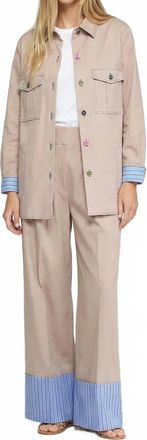 Vilagallo Federica Embroidered Jacket In Beige
