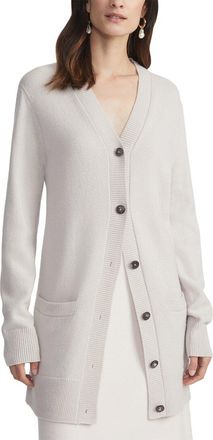 Lafayette 148 New York Plus V-Neck Buton Front Wool & Cashmere-Blend Cardigan