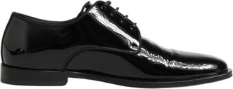 Dolce & Gabbana Black Leather Lace Up Derby Formal Dress Mens Shoes (Pre-Owned)