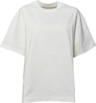 Jil Sander Cream Cotton T-Shirt With Tone-On-Tone Logo