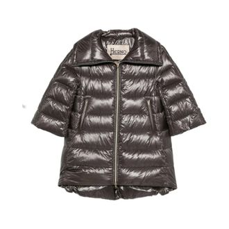 Herno Winter Jackets, female, Gray, Size: XL Grey Midi Down Jacket for Women