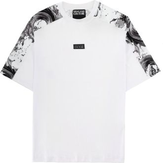 Versace Jeans Couture White Printed Crew Neck T-Shirt