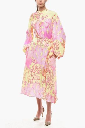 Stella McCartney Vestito Svasato ALYSSA in Seta a Fantasia Stella McCartney