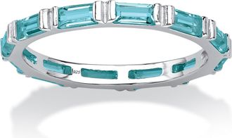 Palm Beach Jewelry Birthstone.925 Sterling Silver Eternity Band