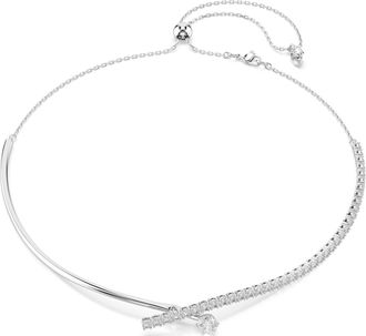 Swarovski Matrix Round cut White Rhodium plated necklace