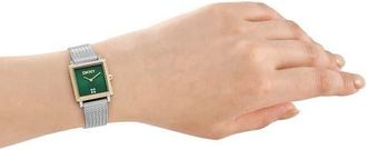 DKNY Milanese Square Watch, 24mm x 31mm in Dark Green at Nordstrom
