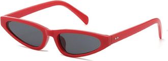 Generic Womens Outdoor Small Frame Sunglasses Commuting Vacation Party Sun Glasses(Red)