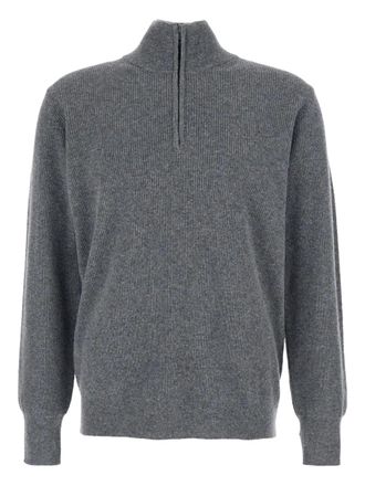 Roberto Collina high neck ribbed knit sweater - Grey