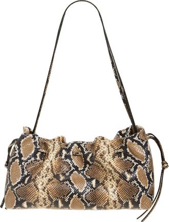 Altuzarra Drawstring Snakeskin Embossed Leather Clutch in Phyton Macchia at Nordstrom