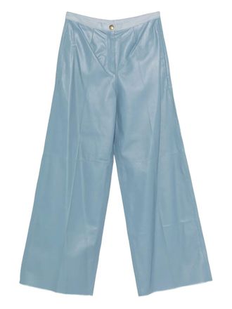 Forte_Forte leather flared trousers - women - Leather - 00 - Blue