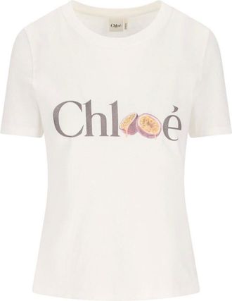 Chlo&eacute; T Shirt Chlo&egrave; In Cotone Con Stampa Logo